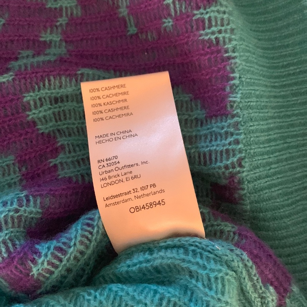 Free People Teal and Purple Floral Hooded Pullover Sweater - Picture 12 of 16